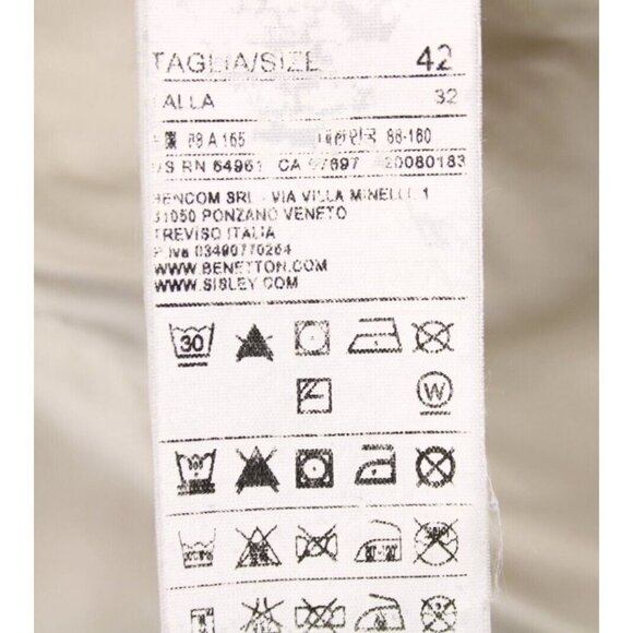 United Colors of Benetton Beige Women's Down Feather Puffer Jacket Sz S /42 - Picture 7 of 8